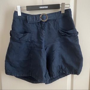 Armani Collezioni -dark blue shorts w/ silver belt
